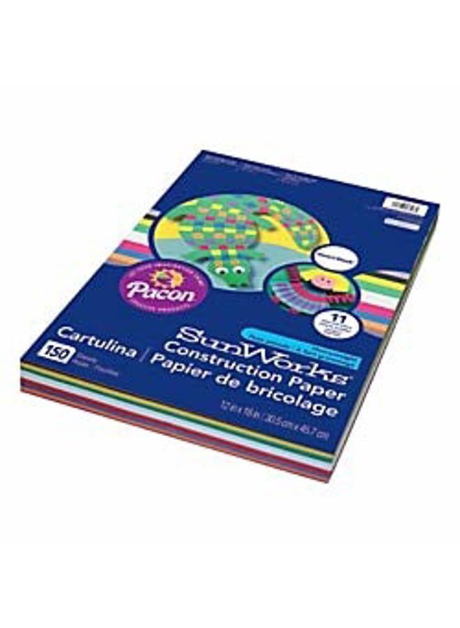 Prang SunWorks 6526 Construction Paper, 11 Assorted Colors, 12" x 18", 150 Sheets - Image 4