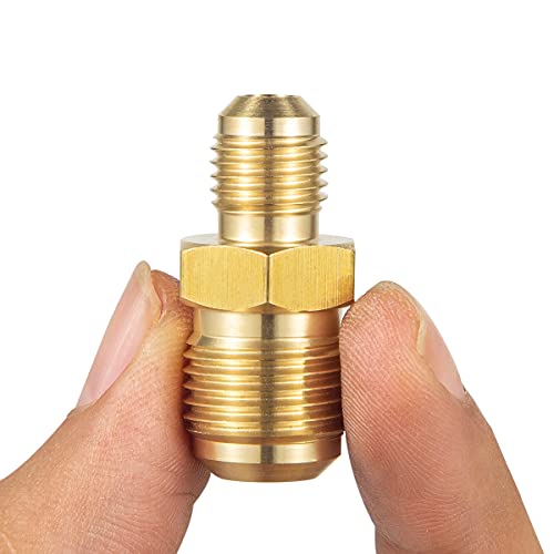 Breezliy 2 PCS Brass Tube Coupler Pipe Fitting Union Connector Gas Adapter 3/8" Male Flare x 1/4 Inch Male Flare - Image 4
