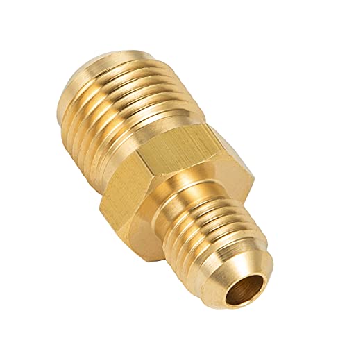 Breezliy 2 PCS Brass Tube Coupler Pipe Fitting Union Connector Gas Adapter 3/8" Male Flare x 1/4 Inch Male Flare - Image 3