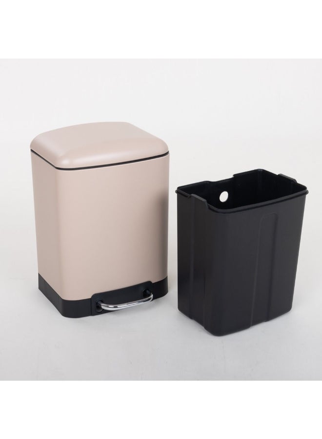 Zinnia 6L Pink Metal Rectangle Pedal Bin with Slow Down Function - Image 2