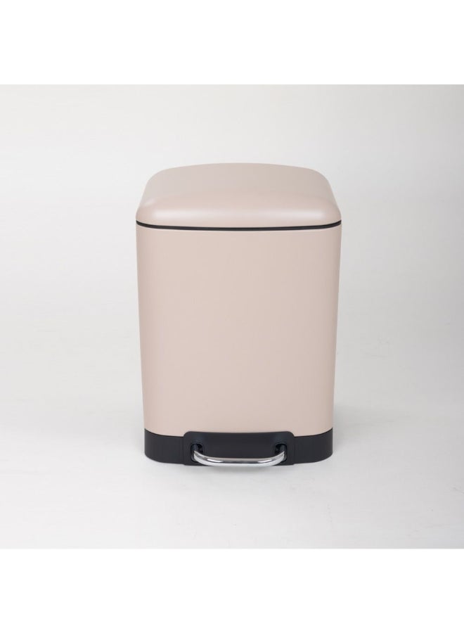 Zinnia 6L Pink Metal Rectangle Pedal Bin with Slow Down Function - Image 1