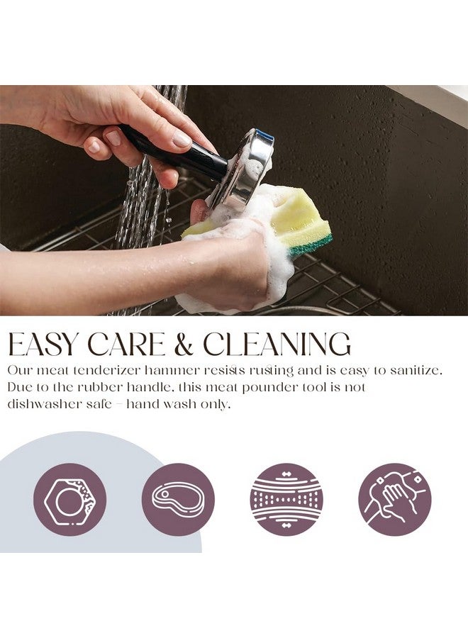 بيلمين مدقّة لحم بيلمين، مطرقة لحم سهلة الإمساك، مطرقة لحم من الفولاذ المقاوم للصدأ للطهي، مطرقة لحم، مطرقة دجاج، أداة هرس لحم، مطرقة مطبخ، أداة هرس لحم - Image 3