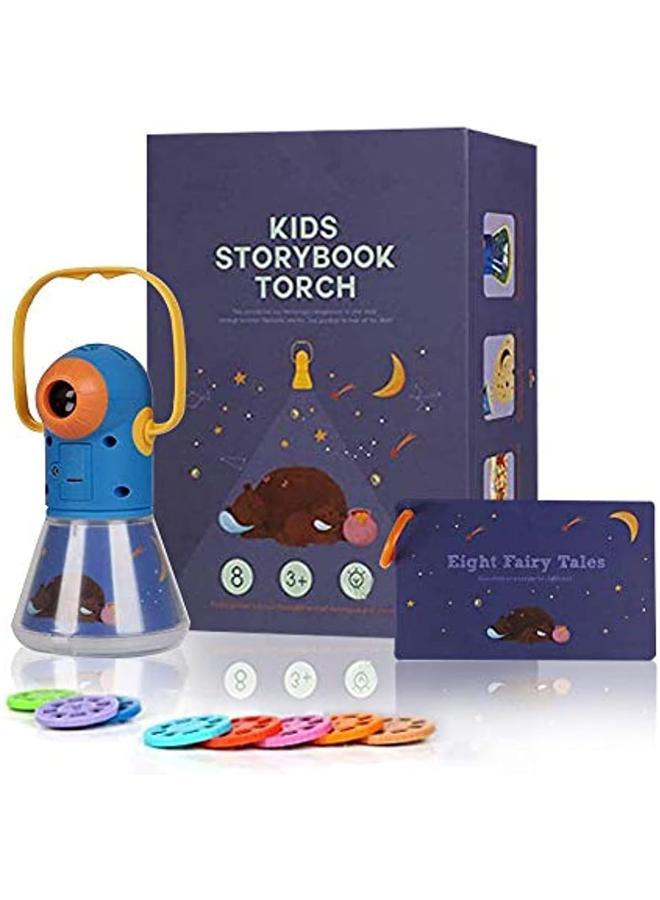 الأزرق جي دبليو جهاز عرض قصص متعدد الوظائف للأطفال، لعبة كتاب قصصية لأضواء ليلية، هدايا ألعاب تعليمية للأولاد والبنات الذين تتراوح أعمارهم بين 3 و 12 عامًا - Image 1