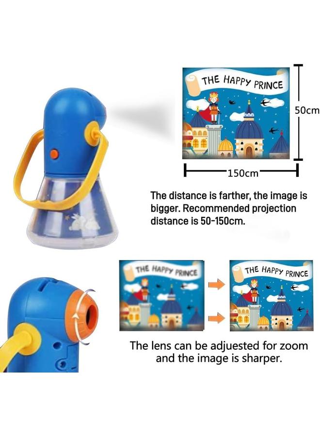 الأزرق جي دبليو جهاز عرض قصص متعدد الوظائف للأطفال، لعبة كتاب قصصية لأضواء ليلية، هدايا ألعاب تعليمية للأولاد والبنات الذين تتراوح أعمارهم بين 3 و 12 عامًا - Image 3