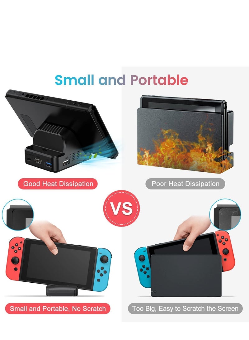 KASTWAVE TV Docking Station for Switch, Portable for Switch Dock / NS PD Protocol Avoids Brick Cooling Fan USB 3.0 Port - Image 4