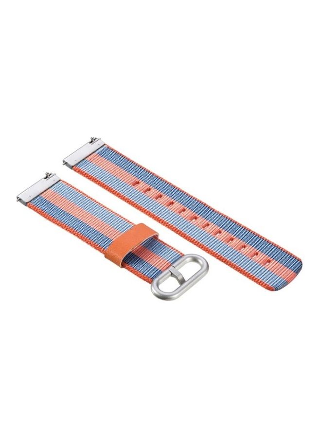 NIBEMINENT Nylon Replacement Wrist Strap With Buckle For Garmin Vivoactive 3 Yellow/Blue - Image 2