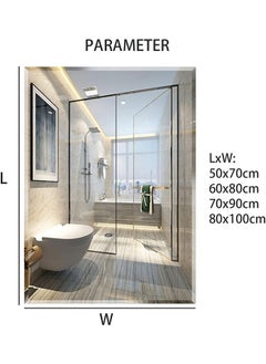 Generic Bathroom Mirror Large Rectangle Vanity Framed Mirror for Wall,50×70cm Modern Metal Wall Mirror Farmhouse, Anti-Rust, Tempered Glass, Hangs Horizontally or Vertically  - Image 2