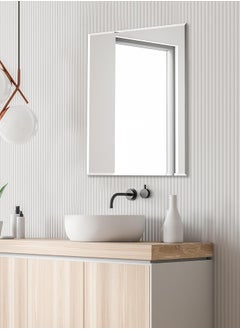 Generic Bathroom Mirror Large Rectangle Vanity Framed Mirror for Wall,50×70cm Modern Metal Wall Mirror Farmhouse, Anti-Rust, Tempered Glass, Hangs Horizontally or Vertically  - Image 3
