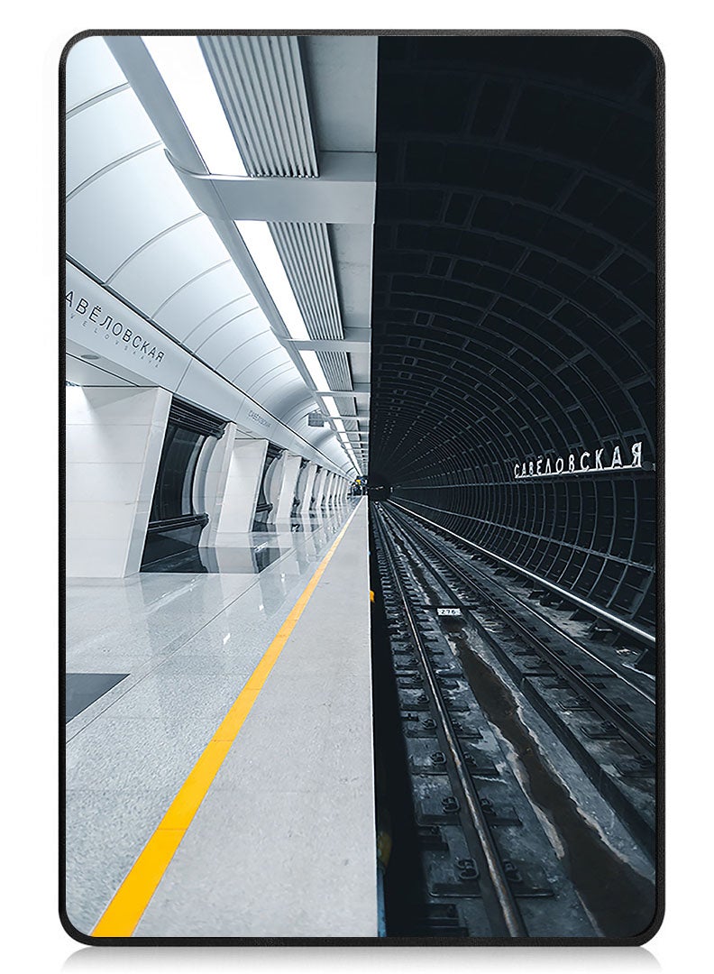 Theodor Protective Flip Case For Huawei MatePad SE 11 (2024) With Trifold Stand Auto Wake Sleep Shockproof Cover subway_station_tunnel  - Image 1