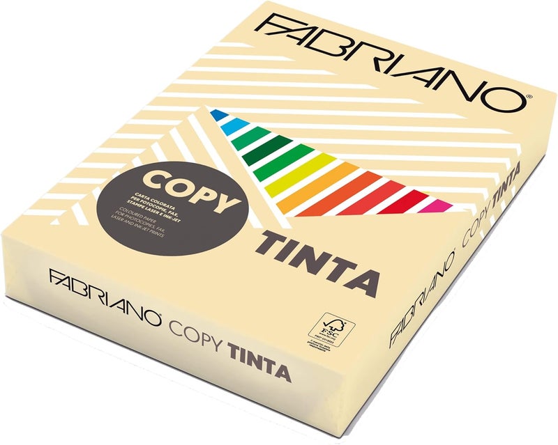 FABRIANO Copytinta Coloured Craft Paper Pastel Yellow Shade(ONICE) Size A4,80 GSM,Jumbo Pack of 500 Sheets|Ideal for photocopies,laser,inkjet prints,fax,dividers,covers,collages,craft. - Image 1