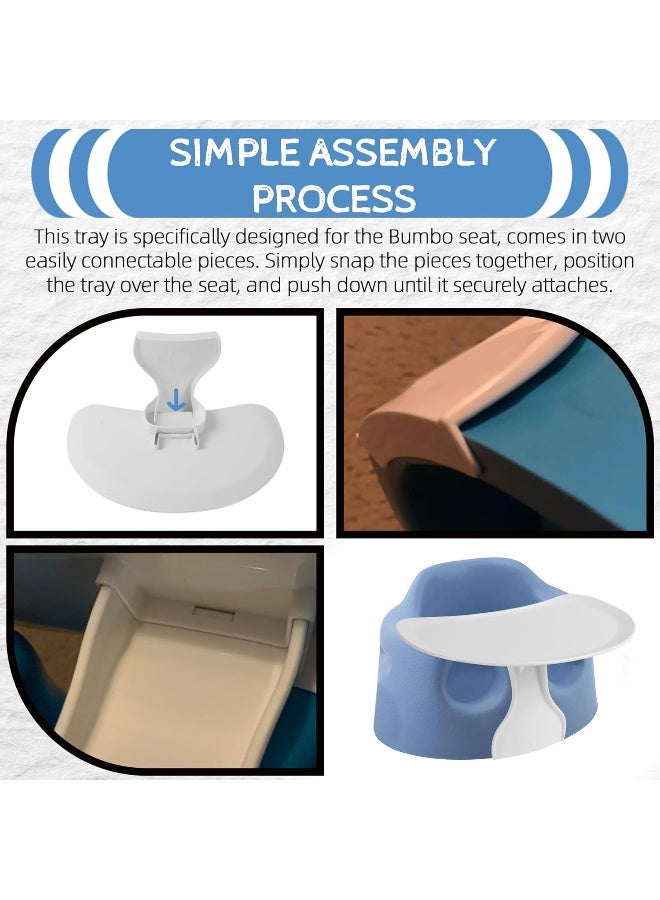 LuQiBabe Baby Booster Seat Tray Attachment Only Compatible with Bumbo Baby Infant Toddler Floor Seat Feeding Tray for Boys and Girls 3 to 12 Months - White - Image 5