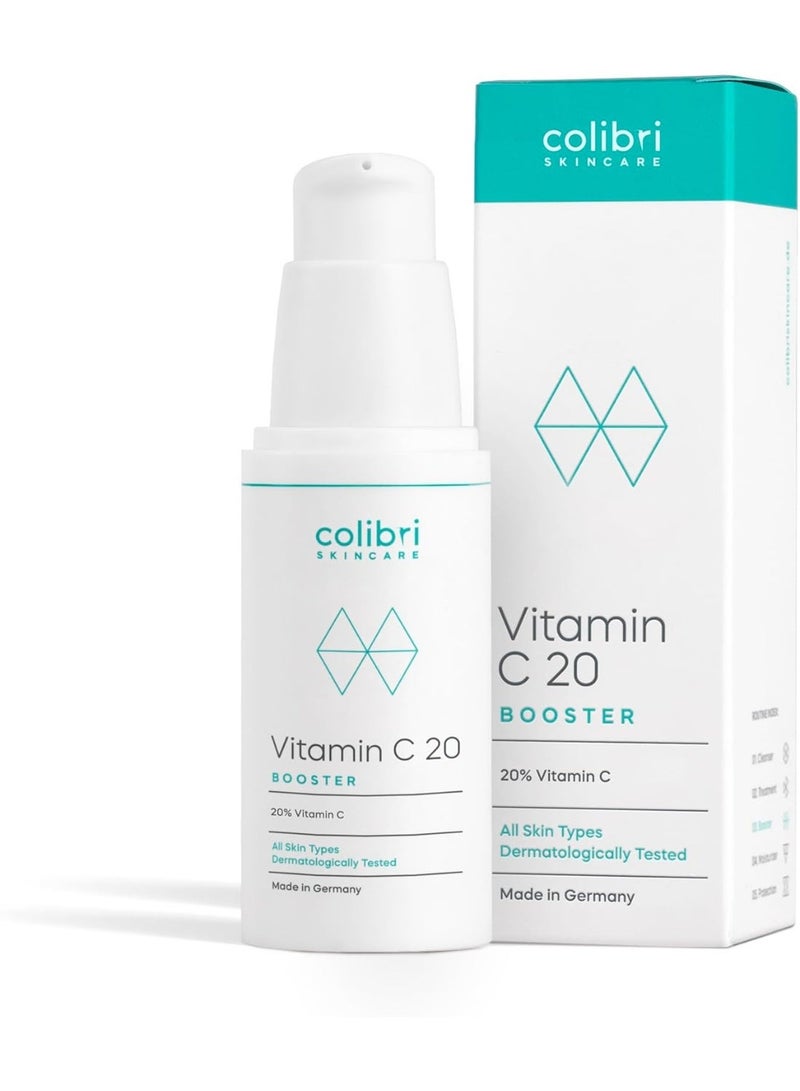 colibri skincare Vitamin C20 Booster – High Strength Vitamin C Face Serum for Brightening, Anti-Aging & Dark Spot Care, 30ml - Image 1