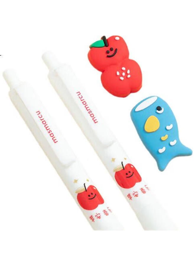 Masmarcu Morning Light Masmarcu Sweet Fruit 0.5 Black Quick-Drying Push Button Decorative Neutral Pen Student Exam Special Brush Writing Signature Pen Water Pen High Appearance Value Simple Stationery Agp - Image 3