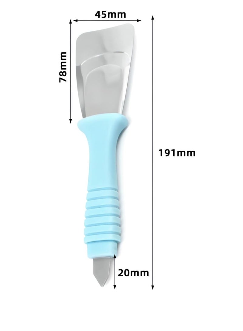 Generic Double headed ice scraper - two-piece stainless steel defrosting shovel, suitable for refrigerators, freezers, and cars, with 3-layer curved and anti slip handle  - Image 2