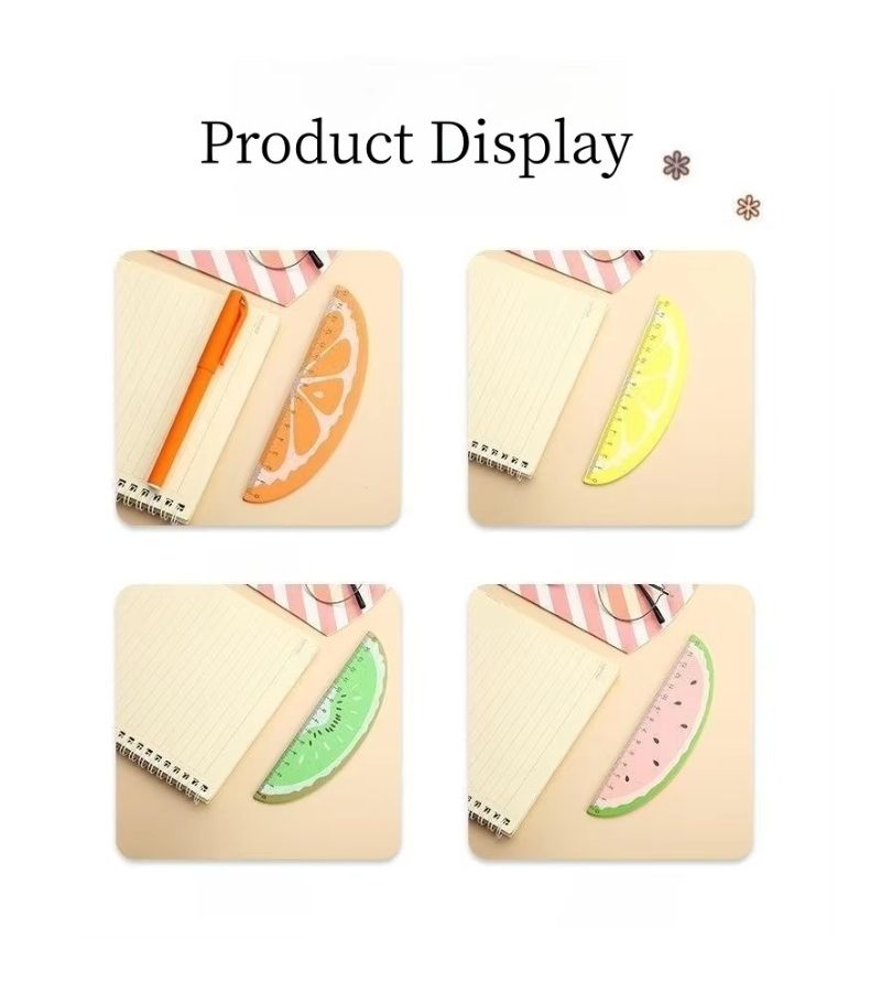 Green Kiwi Wooden Ruler with Fruit Design for Drawing and School Office Use - Image 2