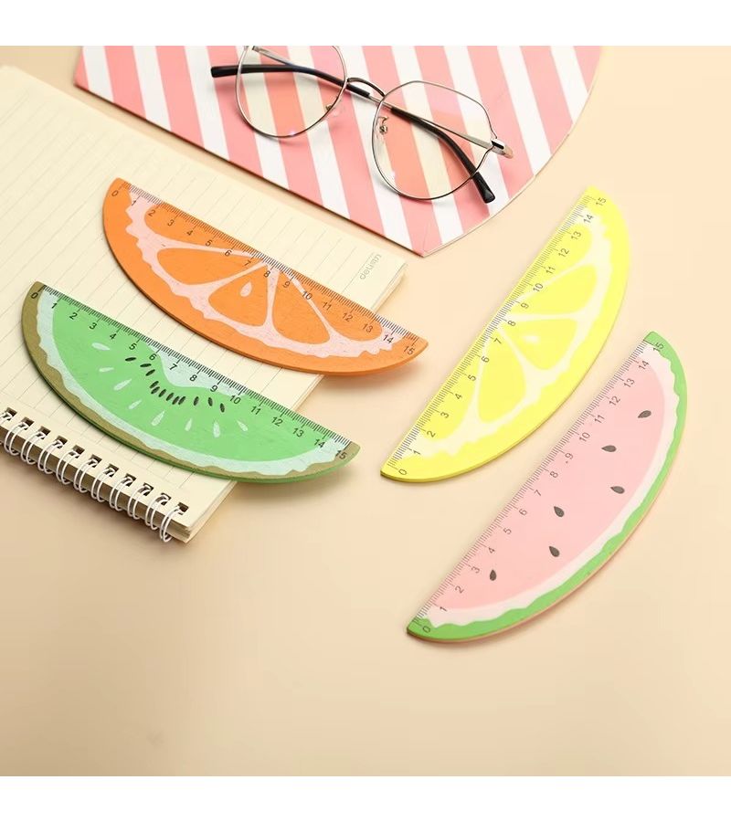 Green Kiwi Wooden Ruler with Fruit Design for Drawing and School Office Use - Image 4