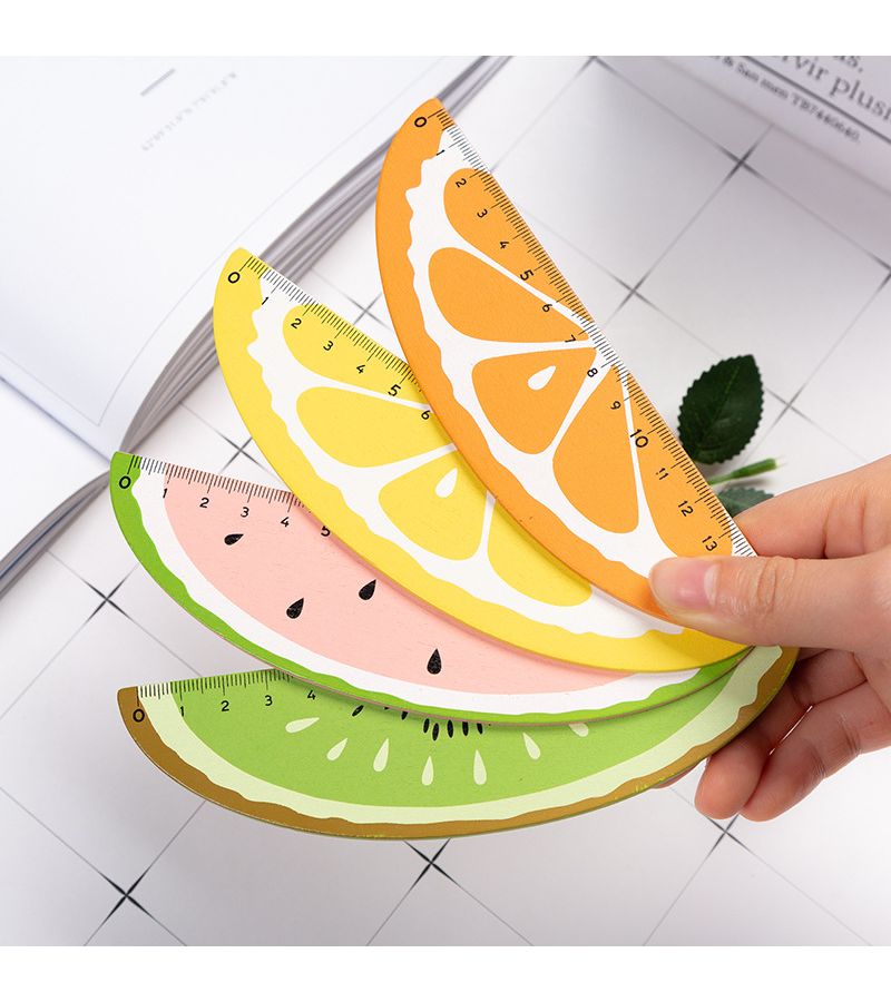 Green Kiwi Wooden Ruler with Fruit Design for Drawing and School Office Use - Image 3