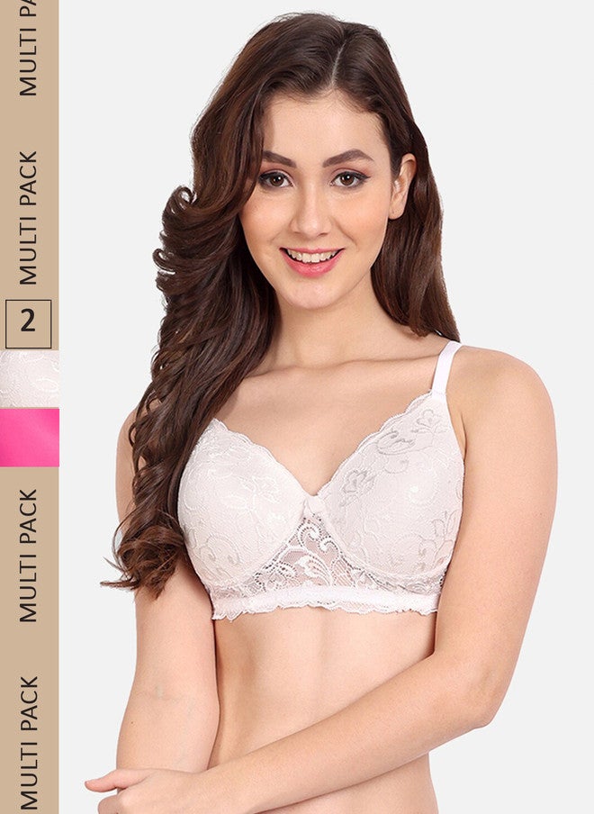 FIMS Pack of 2 Rapid-Dry Lace Lightly Padded Bra - Image 1