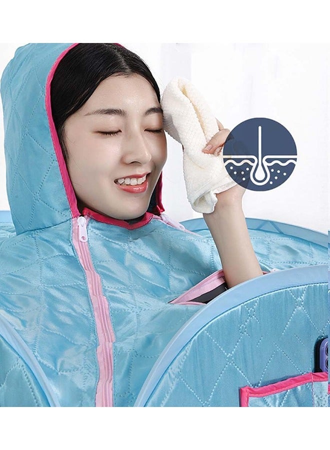 Arabest Portable Steam Sauna,2L 1000W Steam Generator with 3 Gear Adjustment,Fast Heating,Lightweight Steam Sauna for Home Spa Foldable Personal Sauna Tent for Weight Loss Detox Relaxation,Blue - Image 5