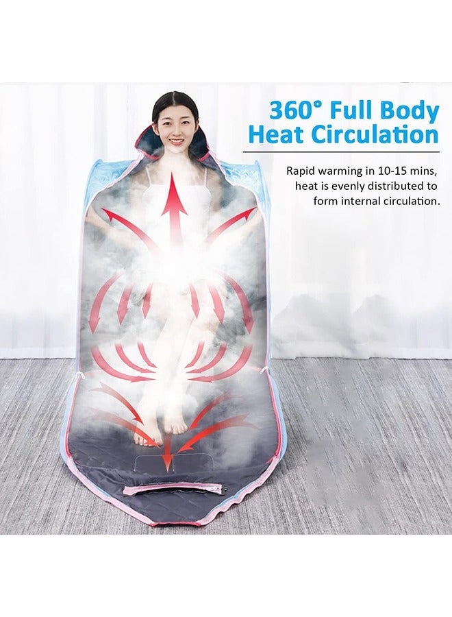 Arabest Portable Steam Sauna,2L 1000W Steam Generator with 3 Gear Adjustment,Fast Heating,Lightweight Steam Sauna for Home Spa Foldable Personal Sauna Tent for Weight Loss Detox Relaxation,Blue - Image 4