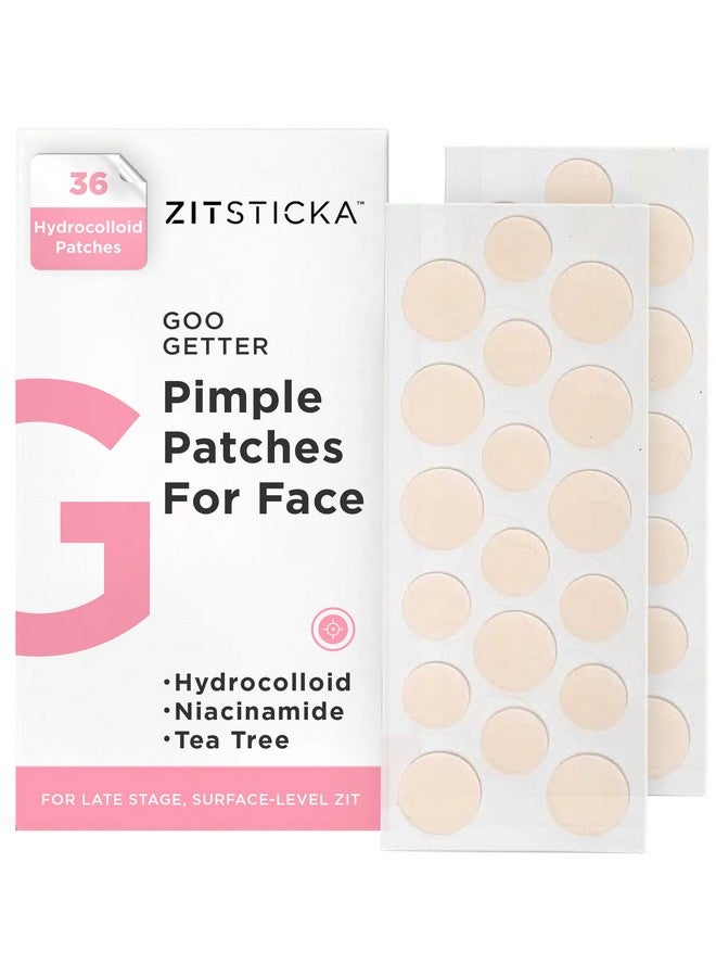 ZitSticka Pimple Patches for Face and Body, Hydrocolloid Patches to Cover Zits & Blemishes, Acne Patches or Zit Spot Stickers, Body Blemish Patch (GOO GETTER 36 Pack) - Image 1