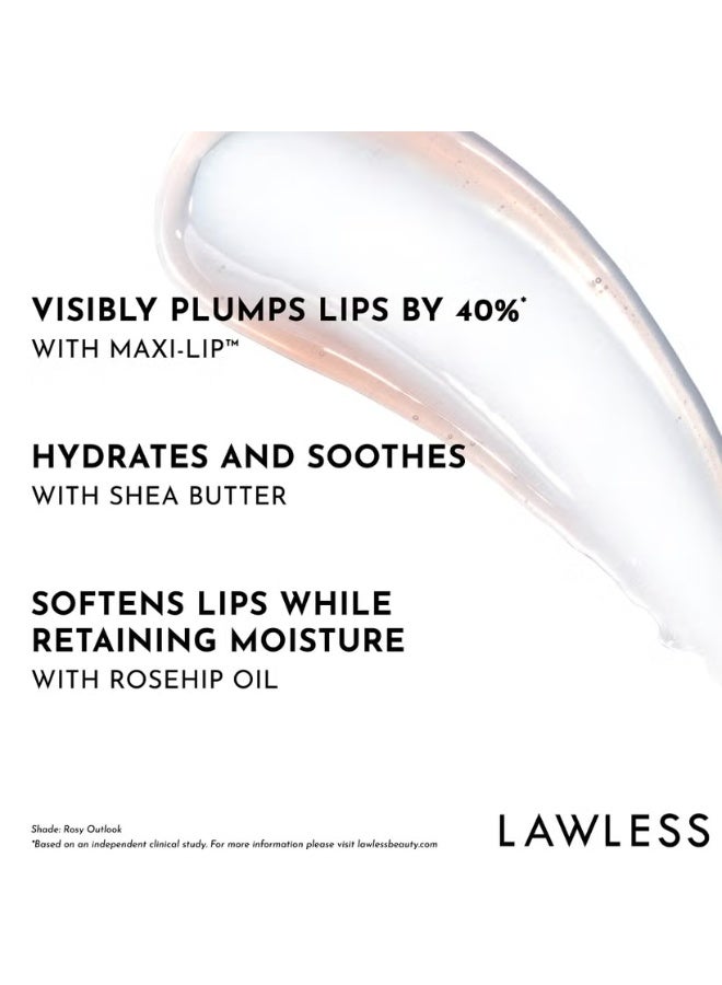 LAWLESS BEAUTY Forget The Filler Lip Plumper Line Smoothing Gloss - Mini Rosy Outlook - Image 4