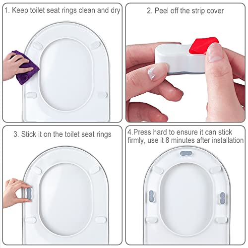 Maylanny Bidet Toilet Seat Bumpers, Universal Toilet Seat Buffer,Toilet Lid Rubber Bumpers with 2 Heights adjustment,Bidet Bumpers with Strong Self Adhesive(Grey & Clear, 10 for Toilet Lid, 4 for Toilet Tank) - Image 5