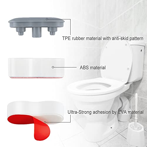 Maylanny Bidet Toilet Seat Bumpers, Universal Toilet Seat Buffer,Toilet Lid Rubber Bumpers with 2 Heights adjustment,Bidet Bumpers with Strong Self Adhesive(Grey & Clear, 10 for Toilet Lid, 4 for Toilet Tank) - Image 3