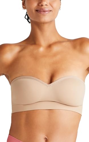 Yummie womens Peyton Seamless Wire Free Strapless Convertible Bra, Almond, Large - Image 1
