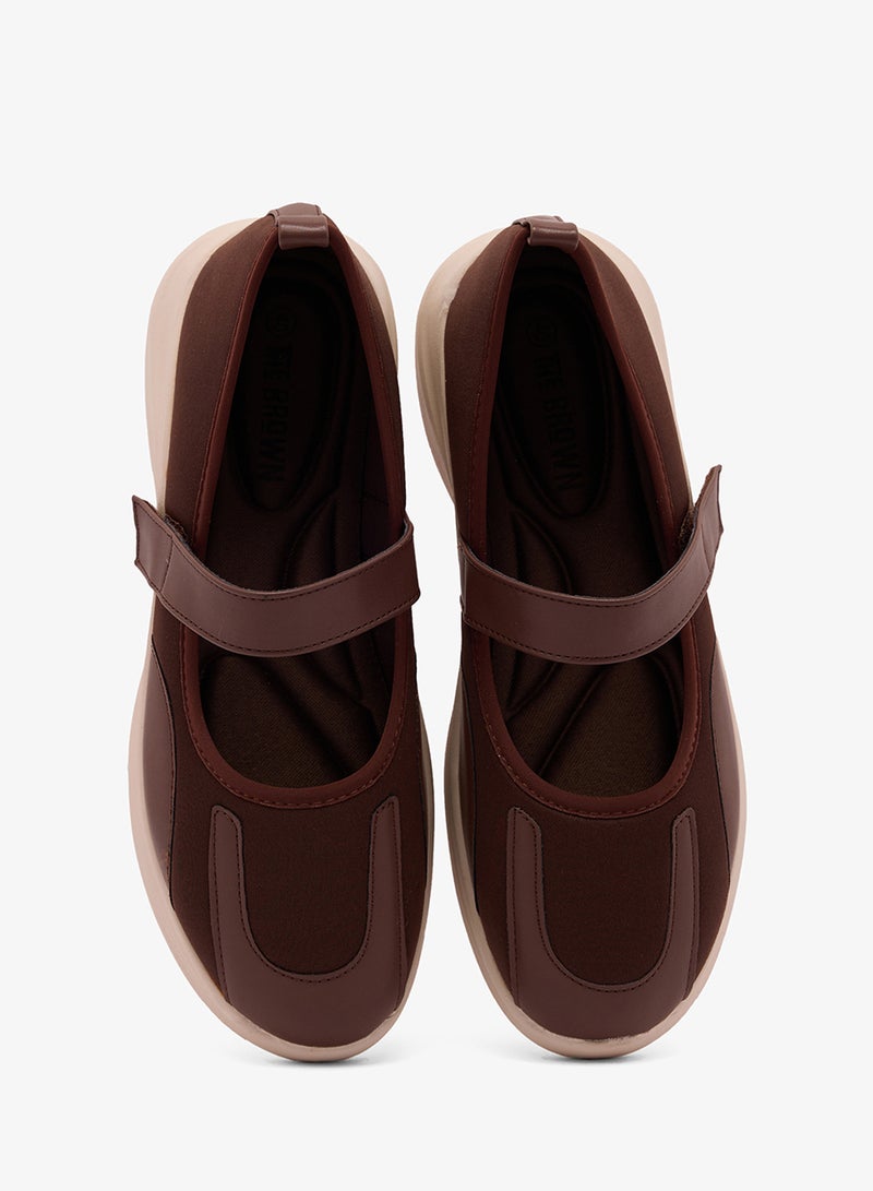 Brown Slip On Ballet Sneakers - Image 4