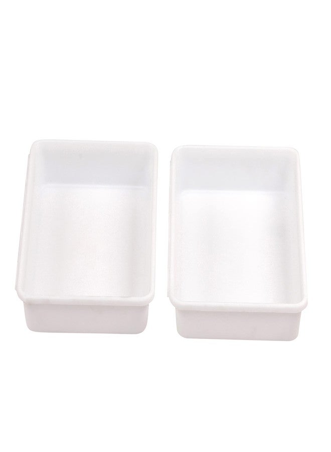 Cutting EDGE Plastic Set of 2 Interlocking Drawer Organizer for Cosmetics & Desk Storage Set, Divider or Separator Trays for Household, Kitchen & Office (White) - Image 1