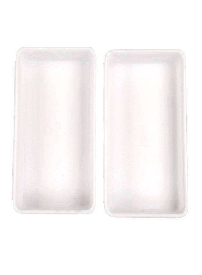 Cutting EDGE Plastic Set of 2 Interlocking Drawer Organizer for Cosmetics & Desk Storage Set, Divider or Separator Trays for Household, Kitchen & Office (White) - Image 4