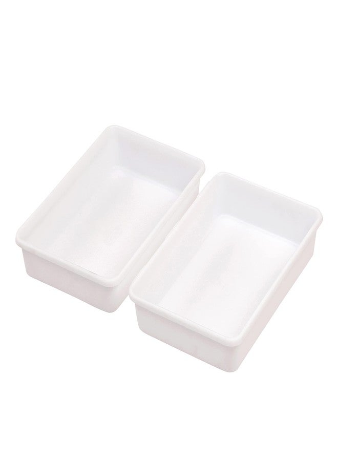 Cutting EDGE Plastic Set of 2 Interlocking Drawer Organizer for Cosmetics & Desk Storage Set, Divider or Separator Trays for Household, Kitchen & Office (White) - Image 3