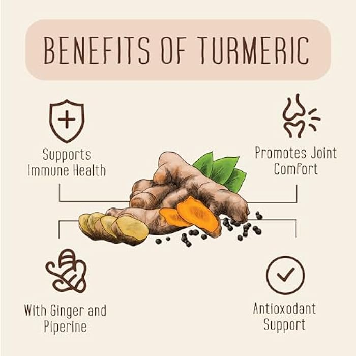 Vumi Turmeric Gummies with Ginger and Piperine - Peach Flavored, Plant Based Flavor and Color, Vegan, Gluten Free, Non-GMO, OU Kosher, Joint Health & Health Inflammation Response (60 Gummies) - Image 3