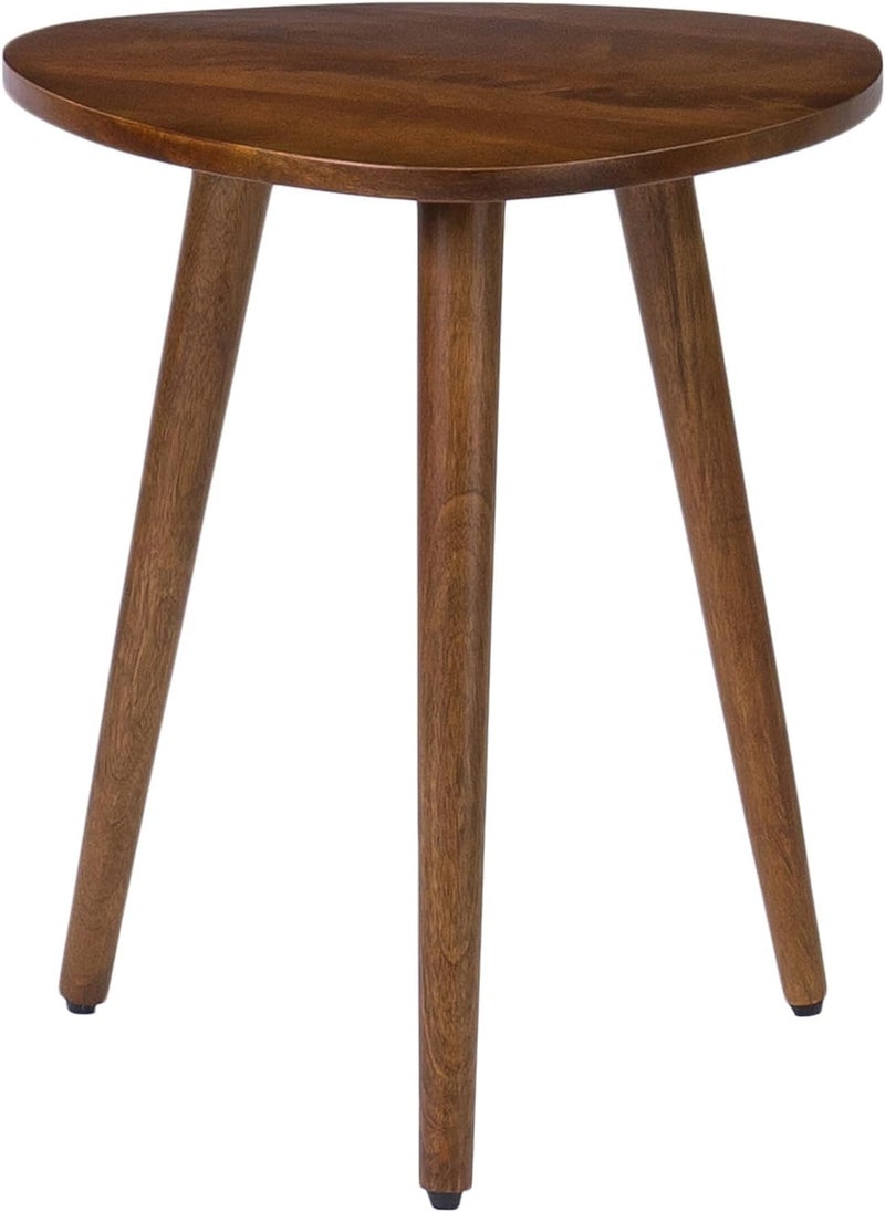 carpentray Tri Pin Side Table I Handmade Natural Mango Wood Naturally Moisture Resistant Maintenance Free I 16 x 16 x 18 I Brown - Image 1