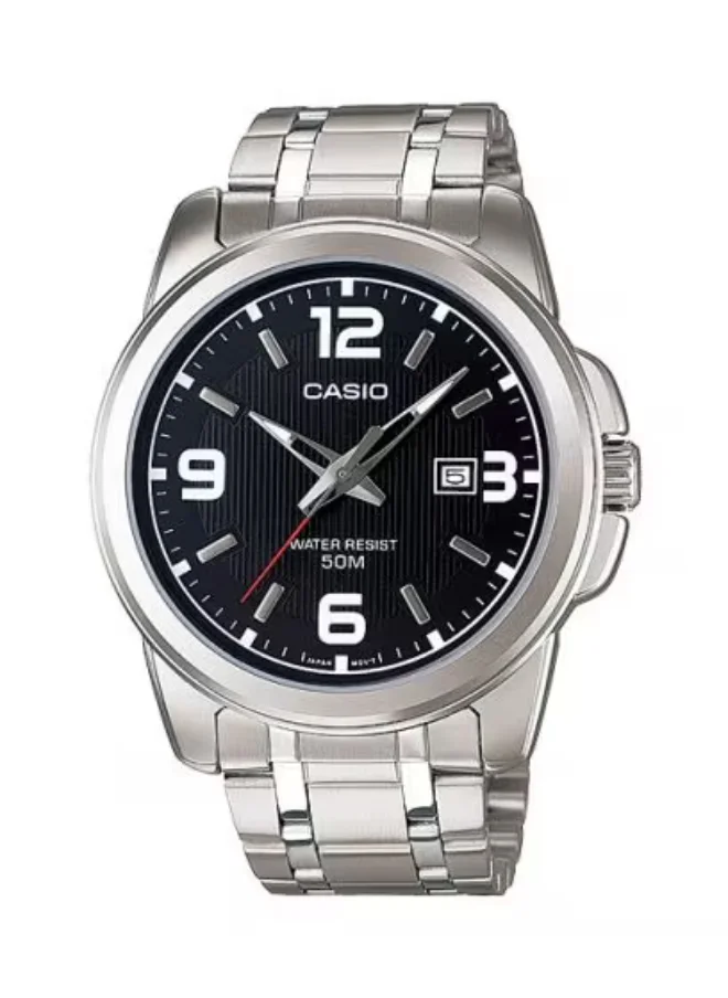كاسيو Men's Analog Display Watch With Silver Stainless Steel Strap - MTP-1314D-1A