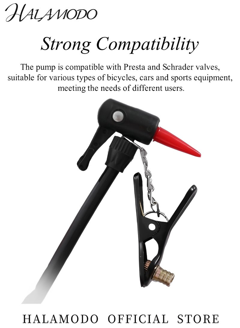 Bike Pump Bicycle Floor Pump Bike Tire Pumps Compatible with Presta and Schrader Valve Inflator High Pressure Portable Air Pump for Road Bike Car MTB Sports Balls - Image 3