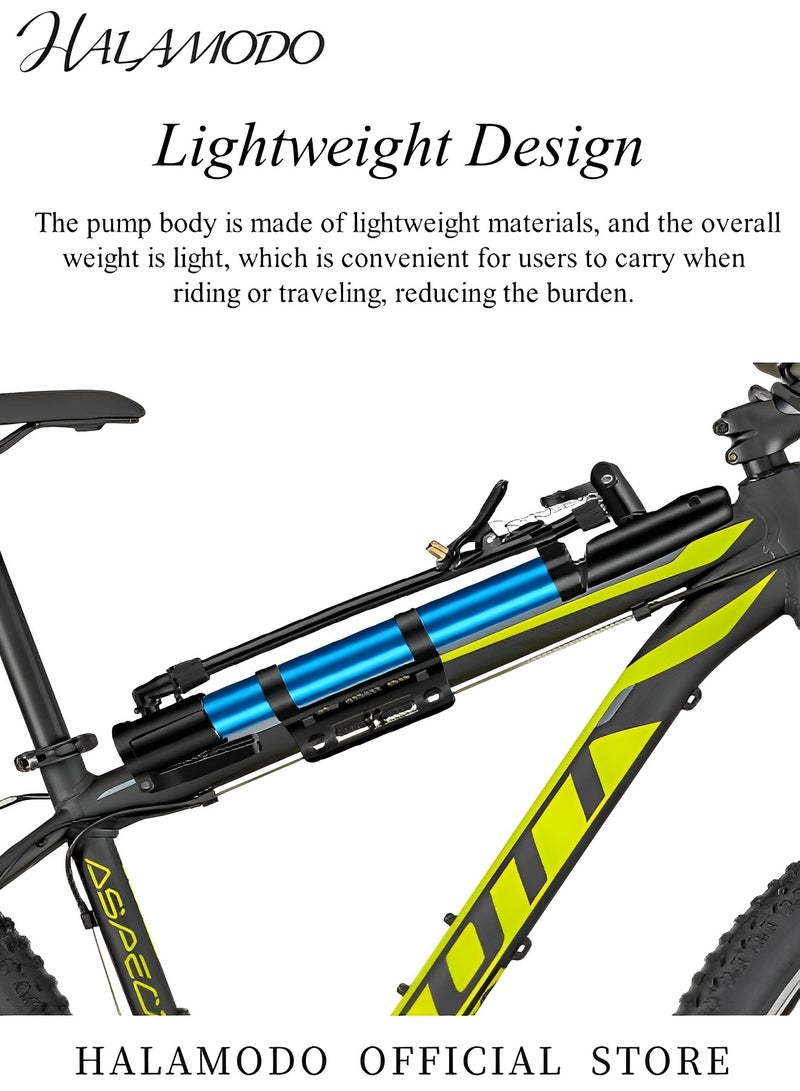 Bike Pump Bicycle Floor Pump Bike Tire Pumps Compatible with Presta and Schrader Valve Inflator High Pressure Portable Air Pump for Road Bike Car MTB Sports Balls - Image 5