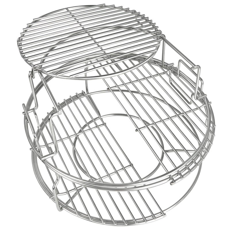 Burly grill 5 Piece Expander Rack for Big Green Egg Medium Replacement Kit Grill Racks for Eggspander Conveggtor Basket 304 Stainless Steel with Removable Cooking System BGE Accessories - Image 2