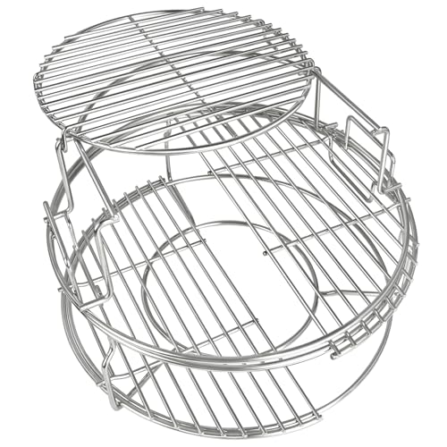 Burly grill 5 Piece Expander Rack for Big Green Egg Medium Replacement Kit Grill Racks for Eggspander Conveggtor Basket 304 Stainless Steel with Removable Cooking System BGE Accessories - Image 1