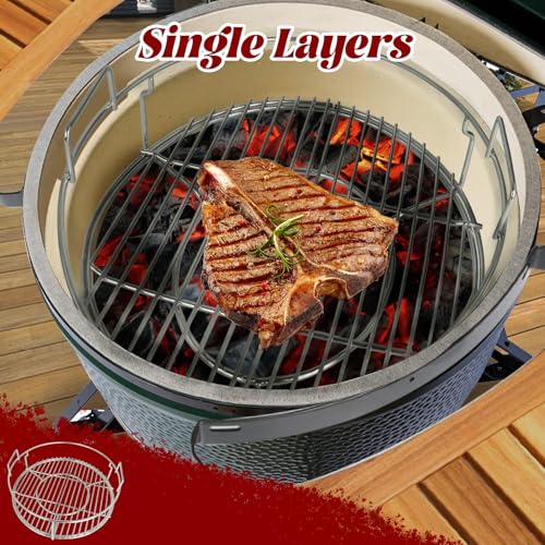 Burly grill 5 Piece Expander Rack for Big Green Egg Medium Replacement Kit Grill Racks for Eggspander Conveggtor Basket 304 Stainless Steel with Removable Cooking System BGE Accessories - Image 3