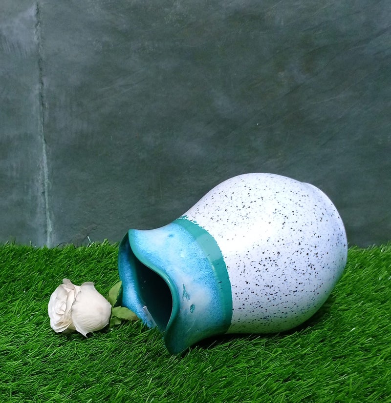 Caffeine Ceramic Handmade Stoneware White & Blue Studio Water jug (Set of 1, 1800 ml Dishwasher & Microwave Safe) - Image 2