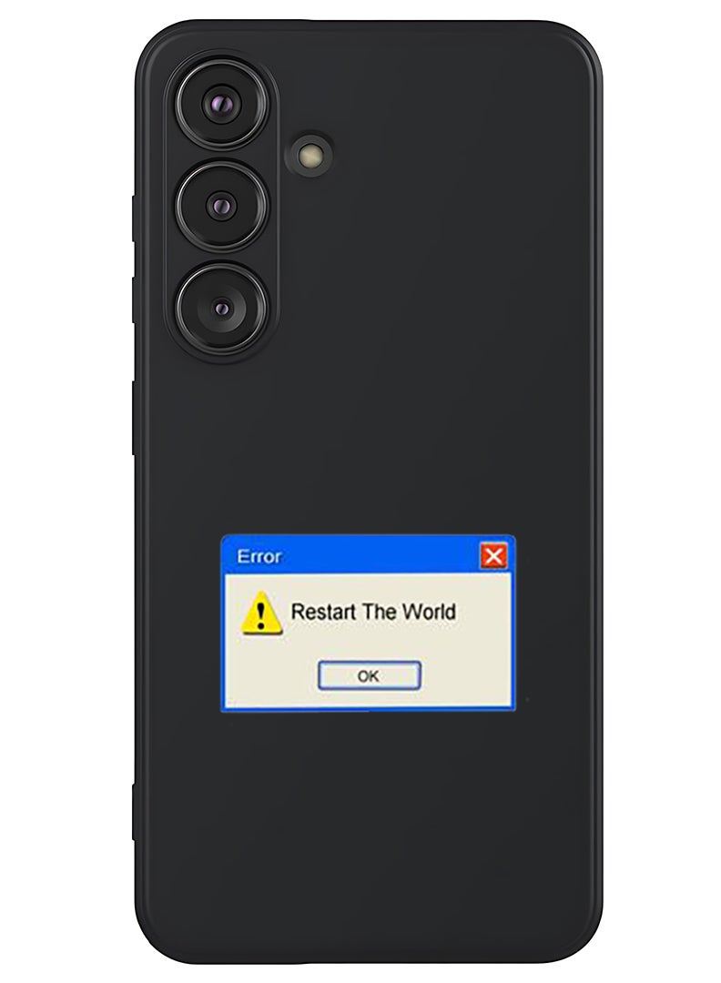 Theodor Protective Slim Fit Case Liquid Silicone Cover with Full Body Protection Anti-Scratch Shockproof Case For Samsung Galaxy S25 (Black) - Restart the world - Image 1