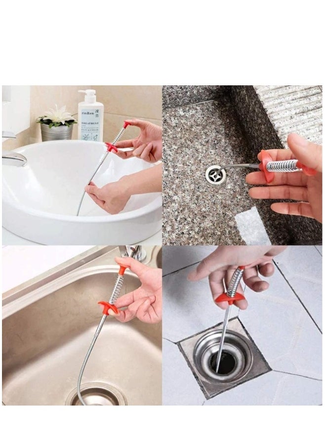 Generic Flexible Cleaning Claw Pipe Cleaning Spiral Drains Dredge Tool, Sink Sewer Cleaning Hook, Spring Hair Drain Clog Remover Cleaning Tool  - Image 3