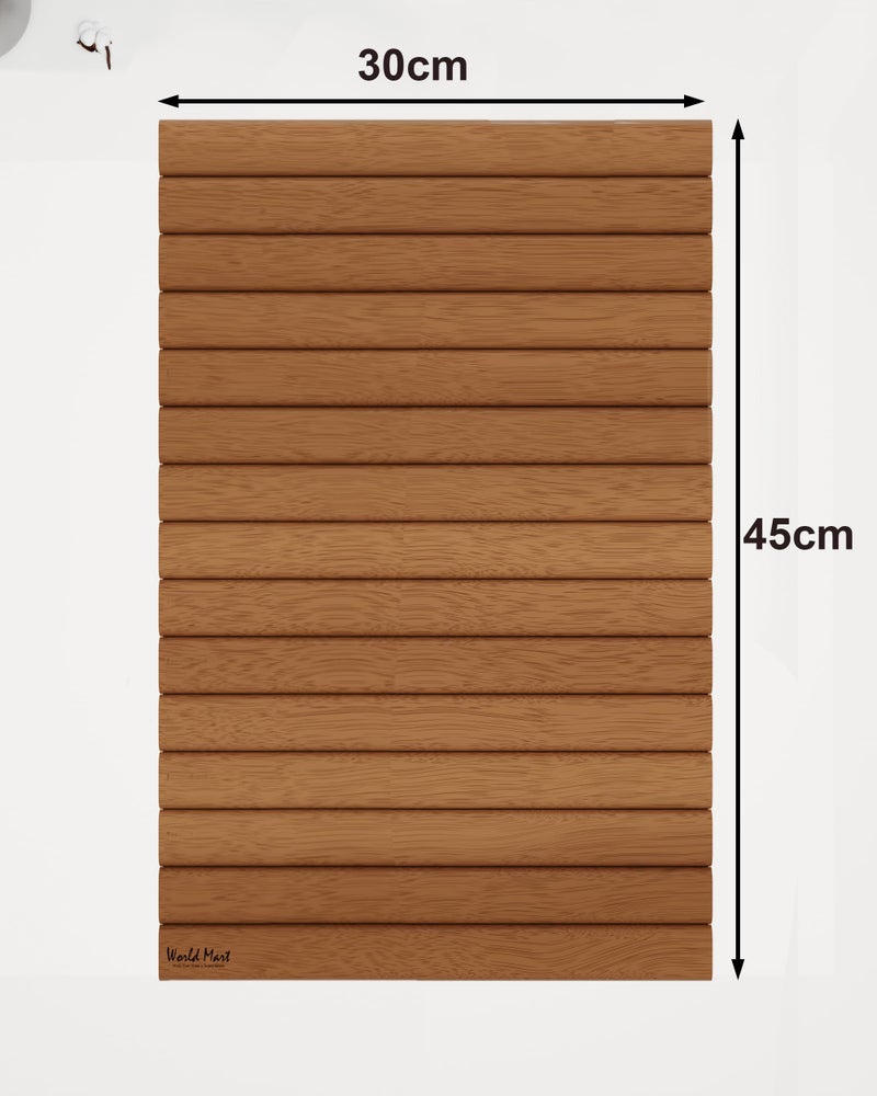 World Mart® Sofa Armrest Coaster | Flexible & Foldable Wooden Couch Tray | Premium Coaster Tray for Sofa, Recliner, Dining Table | Food, Snack, Drink Holder | 45x30x1.3 cm | Handcrafted in India - Image 2