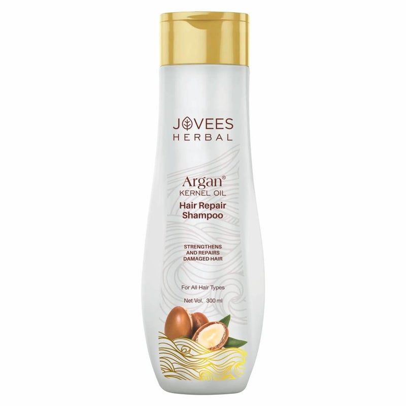 Jovees Herbal Argan Kernal Oil Hair Repair Shampoo For All Hair Types Strengthen and Repairs Hair Paraben Alcohol Free 300ml - Image 1