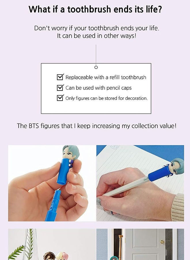 BTS K-Pop Idols Goods J-hope Character Figure Toothbrush with Convenient Magnetic Holder Toothbrush ‎2.9 x 1.1 x 10.4inch - Image 5