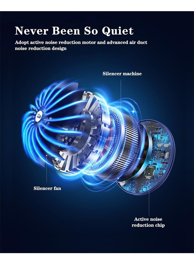 general LED light Neck Fan Air Conditioner with Cooling Plates, 5 Speeds Blow Cold Air Adjustable, Portable 4000 mAh Battery USB Rechargeable Personal Fan for Women, Camping Travel, Outdoor, Pink - Image 5