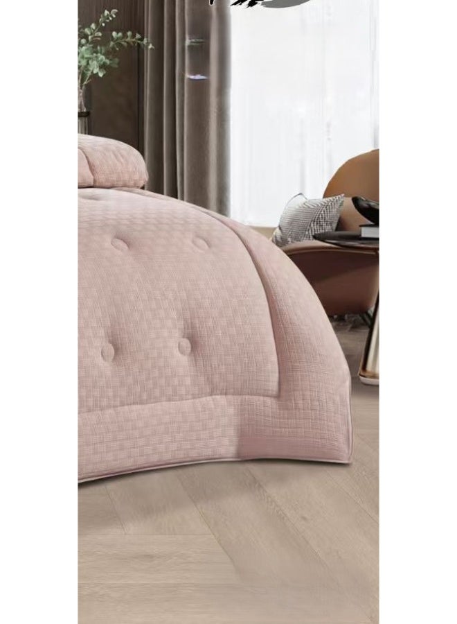 لوفيرا طقم مفرش نفرين ملكي لحاف قماش متين وناعم ونقشة عصرية 8 قطع مقاس 240*260 سم - Image 3