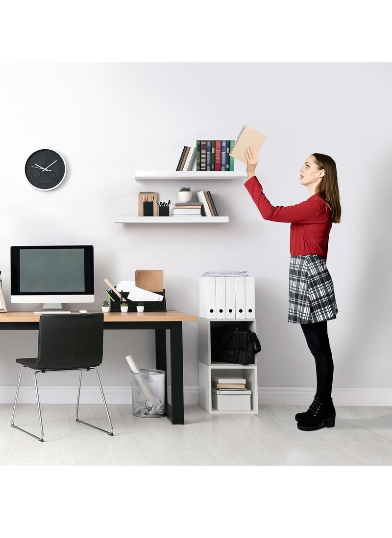 Arabest Floating Shelves for Wall - 24 Inch Wall Shelves for Bedroom, Kitchen Decor, Bathroom Shelves - 3 Black Floating Shelves for Wall Decor, Books, Storage - Wall Mounted with Invisible Brackets  - Image 5